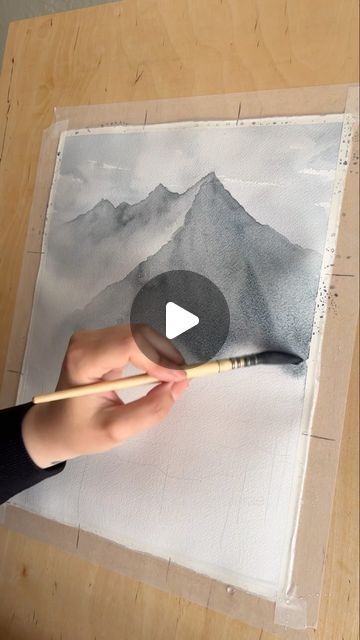 Mountains Forest, Moody Art, Arches Paper, Watercolor Mountains, Watercolour Tutorials, In Nature, Cotton Paper, Etsy Seller, Forest