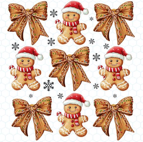 Retro Christmas Clipart, Gingerbread Aesthetic, Ginger Bread Christmas, Christmas Facebook Cover, Gingerbread Crafts, Bow Wallpaper, Png Coquette, Christmas Retro, Cute Christmas Wallpaper