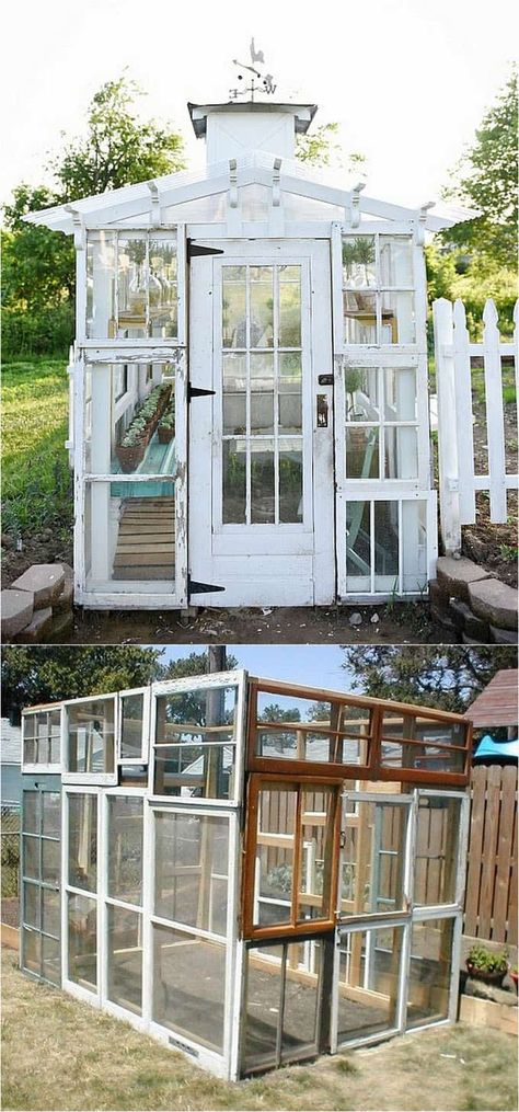 Diy Shed Ideas, Diy She Shed, Reclaimed Decor, Recycled Windows, Window Greenhouse, Reclaimed Windows, Repurposed Windows, Diy Greenhouse Plans, Shed Ideas