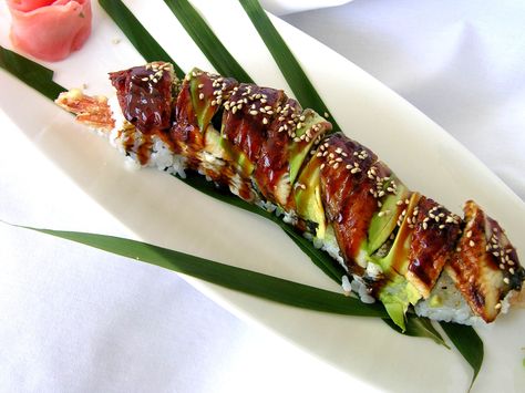 Sushi dragon roll- one of my favorites! Dragon Roll Sushi, Dragon Roll, Roll Sushi, Log In, Log, Tumblr