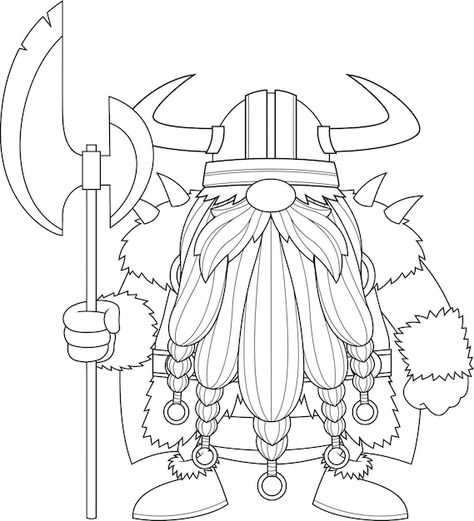 Vector outlined gnome viking cartoon cha... | Premium Vector #Freepik #vector #barbarian #line-art-people #people-drawing #man-drawing Cute Viking Drawing, Nordic Drawings, Viking Art Drawing, Viking Coloring Pages, Viking Cartoon, Viking Drawings, Drawing Man, Viking Head, Man Drawing