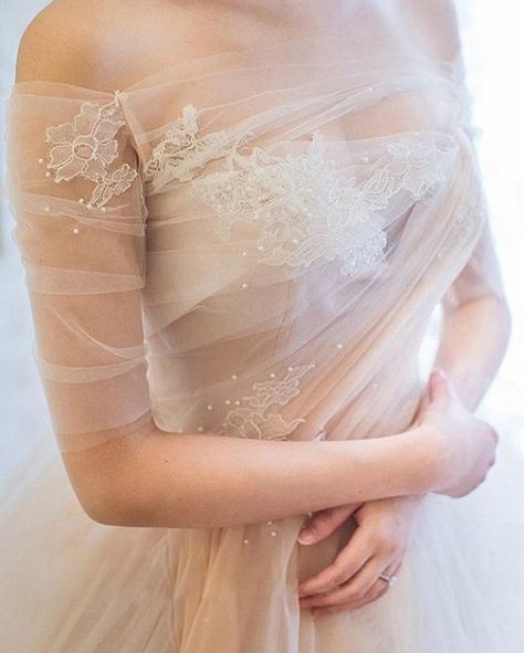 Peach Wedding Dress, Wedding Dresses Lace Ballgown, Sleeve Wedding Dress, Peach Wedding, Moda Vintage, Ball Gown Wedding Dress, Dream Dress, Romantic Wedding, Wedding Gown