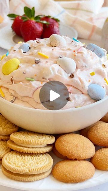 58K views · 4.3K likes | Dee on Instagram: "If you plan on doing any entertaining this Easter, then you have to include this Mini Eggs Cheesecake Dip! This no bake dessert is a light and fluffy dip made with cream cheese, powdered sugar, vanilla extract, cool whip and lots of crushed up mini eggs. You can even dye it a light pastel pink, blue or yellow to make it even more festive! This treat is easy to make, comes together in one bowl, and can even be made ahead of time. Everyone will love this mini eggs dip! 

Comment “MINI EGGS” for the recipe link, or just head to my website meatloafandmelodrama.com 🐥🥚" Light Pastel Pink, Easter 2024, Cheesecake Dip, Hippity Hoppity, Bake Dessert, Mini Eggs, Cheese Eggs, Cool Whip, Easter Treats