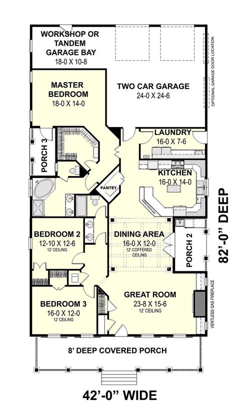 Plan #44-193 - Houseplans.com Pole Barn House Plans, A Frame House Plans, Kitchen Floor Plans, Barndominium Floor Plans, Casa Container, A Frame House, Metal Building Homes, House Blueprints, Pole Barn Homes