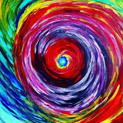 Eye of the Hurricane ∼ Acrylic by Lei 20x20 inches Gallery Wrapped Heavy Duty Canvas Natural Disasters Art, Cyclone Art, Red Artwork, Wall Art Red, Red Painting, Drawing Journal, Elementary Art Projects, Ink In Water, Drawing Projects