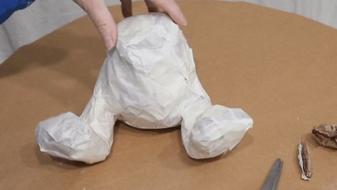 Make A Quick And Easy Easter Bunny • Ultimate Paper Mache Paper Mache Bunny, Bunny Paper Mache, Paper Mache Bunny Mask, Paper Mache Rabbit Diy, How To Make Paper Mache Animal Heads, Easter Egg Paper Mache, Upcycle Paper, Paper Machine, Making Paper Mache