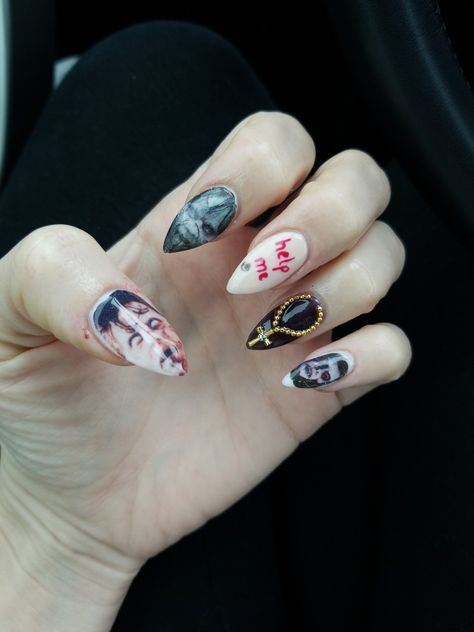 The Exorcist Nails, Exorcist Nails, The Exorcist, Halloween Nail Designs, Halloween Nail, Halloween Nails, Halloween Ideas, Nail Designs, Halloween