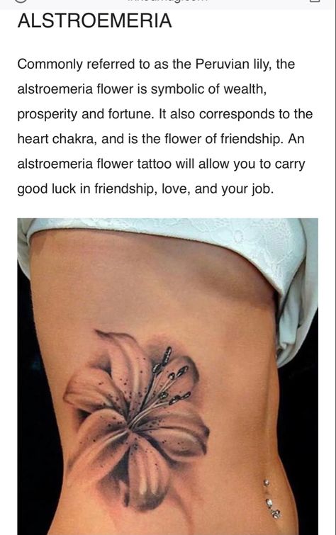 Lilly Tattoo Meaning, Lily Neck Tattoo, Peruvian Lily Tattoo, Alstroemeria Tattoo, Lilly Tattoo Design, Lilly Flower Tattoo, Baddie Tats, Lilly Tattoo, Small Face Tattoos