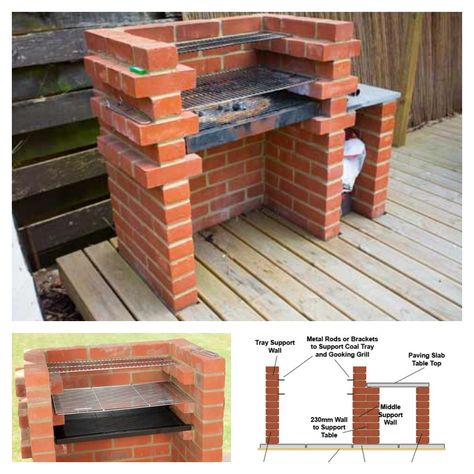 With the spring approaching, are you looking forward to those sunny days, eating red meat and drinking a beer? If you don’t have a BBQ pit, then we are here to help with this easy to follow guide to build your own brick BBQ.Building a brick barbecue is very easy … Bbq Grill Diy, Grill Diy, Diy Barbecue, Brick Grill, Brick Bbq, Barbecue Pit, Brick Pizza Oven, Outdoor Bbq Grill, Diy Grill