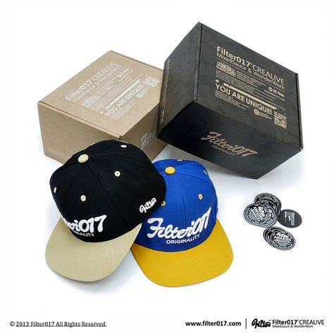 Filter017 Limited Edition Cap Box on Behance Hat Packaging Ideas, Hat Packaging, Cap Packaging, Fisherman's Hat, Tshirt Design Men, Box Packaging Design, Hat Boxes, Shipping Boxes, Box Dimensions