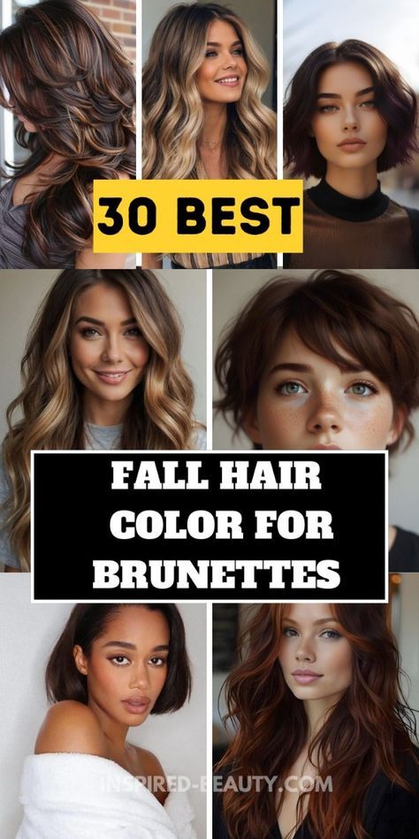 Hair Color For Fall Brunette, Hair Colors For Brunettes Fall, Brunette Balayage Fall, Brunette Fall Hair Color, Fall Hair For Brunettes, Fall Brunette Hair Color Balayage, Fall Brunette Hair Color, Fall Brunette Hair, Fall Hair Colors For Brunettes