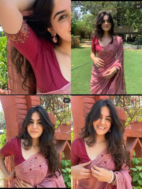 Onion Peel Colour Saree, Simple Saree For College Function, Saari Photoshoot Ideas, Aesthetic Saree For Farewell, Ethnic Day Saree Outfits College, Best Saree Look For Farewell, Saree Ideas For College Fest, Saree Selfie Poses At Home, Saare Poses Aesthetic