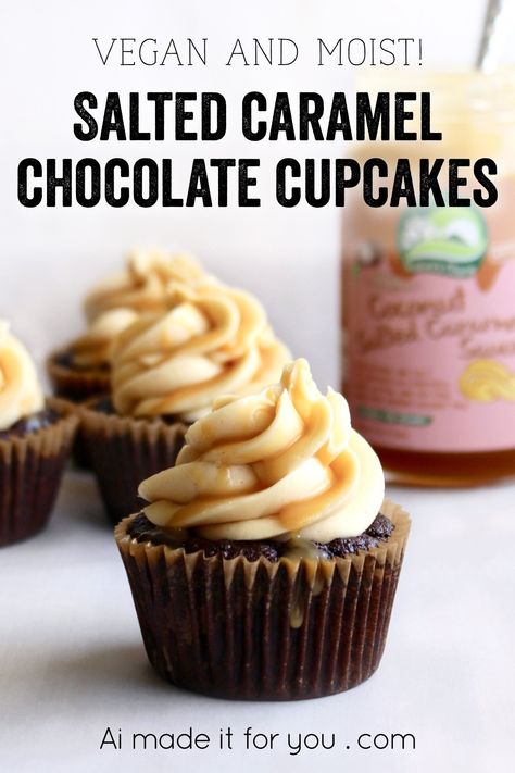 Vegan Cupcake, Vegan Salted Caramel, The Best Cupcakes, Salted Caramel Buttercream, Super Moist Chocolate Cake, Vegan Chocolate Cupcakes, Vegan Buttercream, Healthy Cupcakes, Vegan Tips