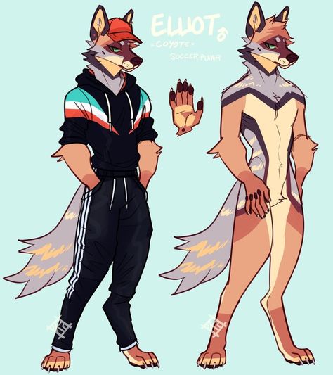 https://spockirkcoy.deviantart.com/art/Elliot-reference-736766126 Anthro Legs Reference, Coyote Fursona, Anthro Poses, Fursona Art, Anthro Art, Anime Wolf, Creature Design, Creature Art, Character Design Inspiration