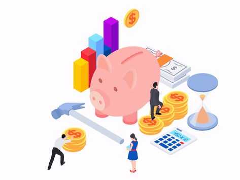 Digital Banking Illustration, Gradient Aesthetic, Animation Videos, Isometric Design, Isometric Illustration, Motion Design Animation, Design Animation, 2d Animation, Silver Spring