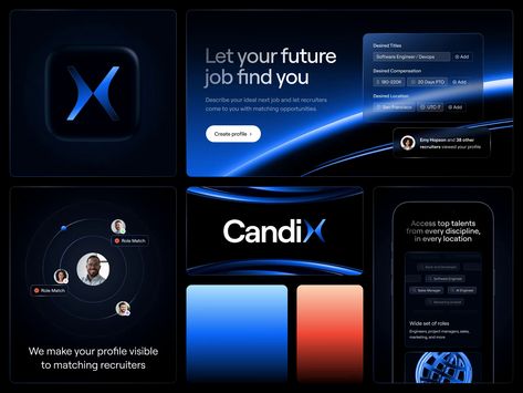 Brand Idenity & Website Design for Candix by Alex Spenser Banner Website Design, Dark Blue Website Design, Tech Company Website Design Inspiration, Crypto Website Design, Futuristic Website Design Inspiration, Blockchain Website, Ui Portfolio, Restaurant Website Design, Coding Tutorials