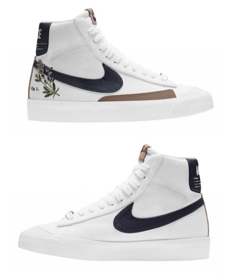 Womens Nike Blazer Mid, Nike Blazers, High Top Nike, Nike Shoes High Tops, Mid Top Shoes, Nike High Tops, Nike Shoes Girls, Preppy Shoes, Trendy Shoes Sneakers