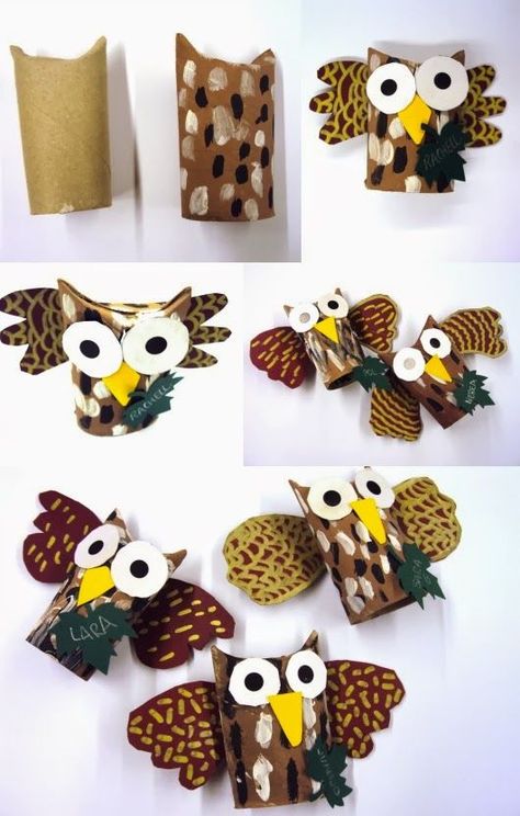 Owls Toilet Paper Roll Art, Rolled Paper Art, Toilet Paper Crafts, Owl Crafts, Toilet Paper Roll Crafts, Paper Roll Crafts, Crafty Kids, Art Lessons Elementary, Origami Owl