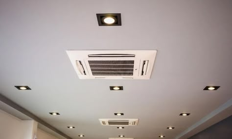 What to Know About Ceiling-Mounted Mini-Splits Ceiling Air Conditioner, Ductless Heating And Cooling, Ductless Air Conditioner, Mini Split Ac, Ducted Air Conditioning, Ductless Mini Split, Air Conditioning Installation, Air Conditioning Repair, Air Conditioning Services