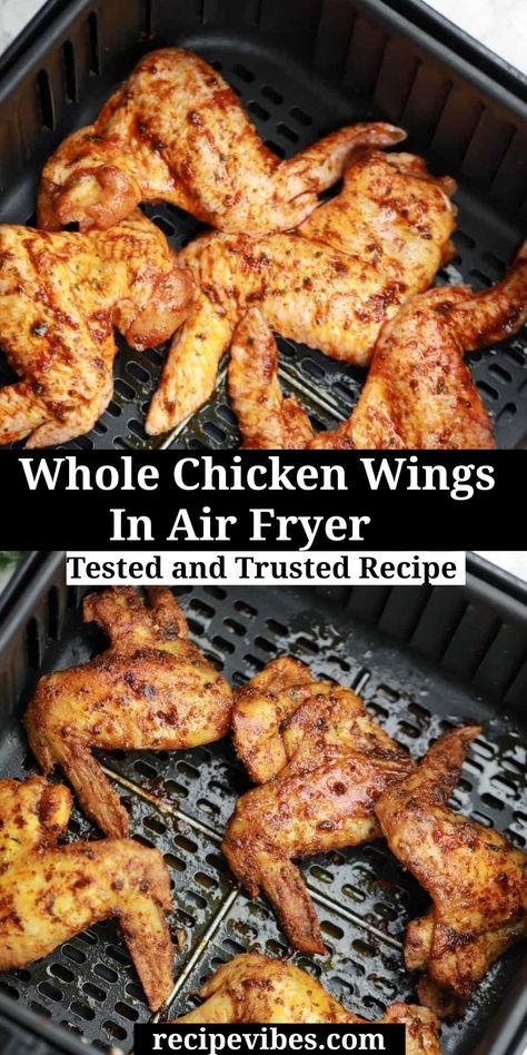 Air Fryer Recipes Chicken Wings, Air Fry Chicken Wings, Air Fryer Wings, Cooking Chicken Wings, Crispy Chicken Wings, Air Fryer Chicken Wings, Air Fryer Oven Recipes, Air Fry Recipes, Air Fried Chicken