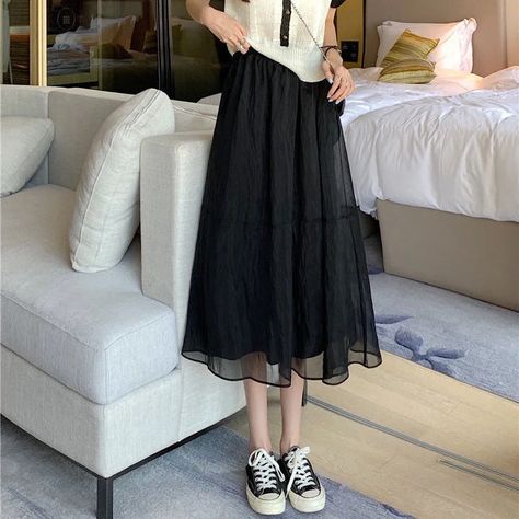 Fabric Type:Nylon CottonAge:Ages 18-35 Years OldWaistline:empireDresses Length:Knee-LengthDecoration:NONESilhouette:A-LINEPattern Type:SolidStyle:Preppy StyleMaterial:Polyester,MeshGender:WOMENSize Chart(cm)SizeSkirt length WaistS7554-70M7658-78L7762-82XL7866-88 Belted Midi Skirt, Polyester Skirt, Lace Midi Skirt, Estilo Preppy, Elegant Skirt, Empire Dress, Skirt Skirt, Lace Midi, Color Fabric