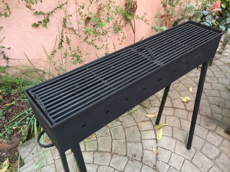 Designed and made to order Barbaque Ideas Design, Barbecue Grill Design, Yakatori Grill, Aesthetic Bbq, Bbq Aesthetic, Outdoor Barbecue Area, Fire Pit Ideas Backyard, Backyard On A Budget, Barbeque Design