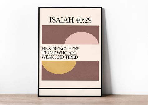 Isaiah 40 29, Unfailing Love, Beautiful Bible Verses, Wall Art Christian, Christian Home Decor, Christian Prints, Christian Home, Christian Scripture, Verse Wall Art