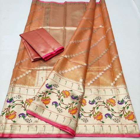 🪷🪷🪷🪷🪷🌸🌸🌸🪷🪷 Product code :BN048 *Tissue Kota Weaving Saree* *_With Blouse_* Price : Rs 5,299/- free shipping Rs 5, Kota Sarees, Contrast Blouse, Whatsapp Group, Paloma, Borders, Weaving, Saree, Free Shipping