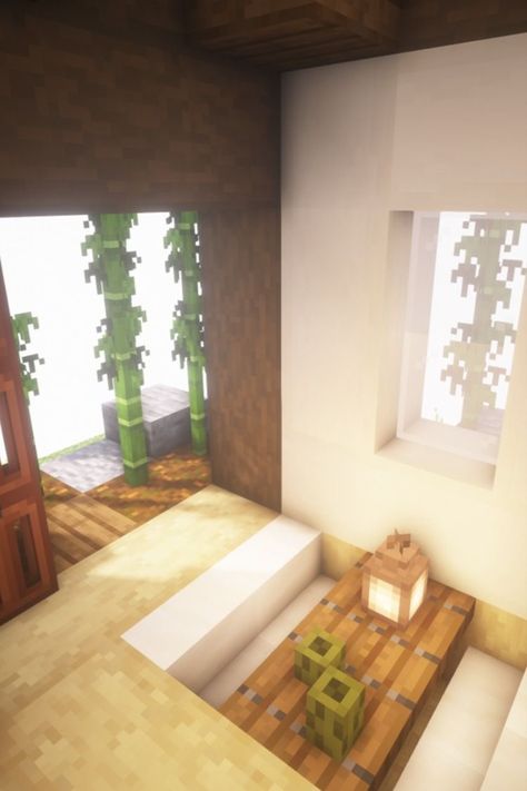 Japanese Bed Minecraft, Minecraft Simple Japanese House, Japanese Interior Design Minecraft, Minecraft Japanese Bedroom, Japanese Roof Minecraft, Small Japanese House Minecraft, Minecraft Onsen, Japanese Garden Minecraft, Japan House Minecraft