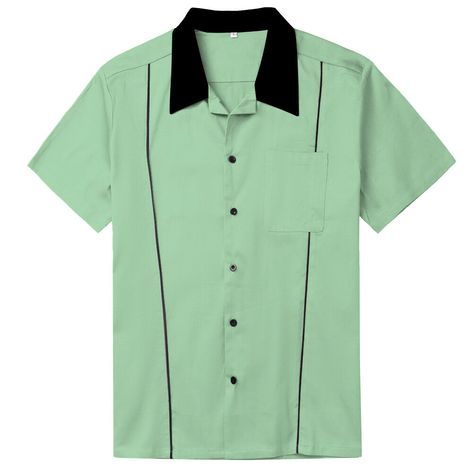 New men's vintage retro 1950s style bowling shirts, Hawaiian shirts, dress shirts, casual pullovers, & button down work shirts. Classic to Rockabilly. Rockabilly Men, Retro Bowling Shirts, Retro Bowling, Rave Shirts, Rockabilly Shirts, Bowling Shirt, Vintage Mens Fashion, Punk Rave, Bowling Shirts