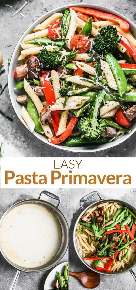 Primavera Sauce, Pasta Primavera Sauce, Easy Pasta Primavera, Crock Pot Vegetables, Pasta Primavera Recipe, Tastes Better From Scratch, Simple Pasta, Chicken Breast Recipes Easy, Italian Foods