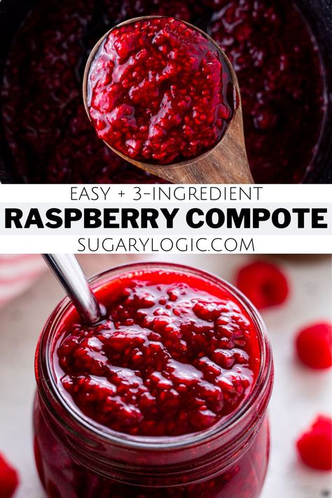 Raspberry Compote Recipe, Fruit Compote Recipe, Raspberry Compote, Lemon Juice Uses, Vanilla Muffins, Stack Of Pancakes, Compote Recipe, Raspberry Desserts, Fruit Sauce