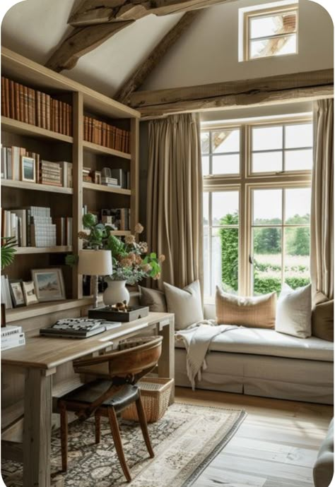 Modern English Home Interiors, English Cottage Renovation, English Countryside Manor Interior, Country Office Decor Farmhouse Style, Cozy Elegant Home Decor, French Home Office Ideas, English Cottage House Interior, English Countryside Home Aesthetic, English Countryside Cottage Interior