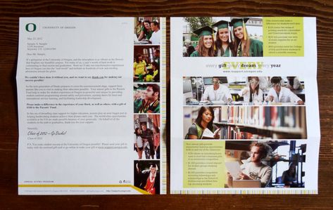 Fundraising Letter, Side Bar, Presentation Folder, Letter Example, University Of Oregon, Annual Report, Marketing Materials, Type Design, Lettering Design