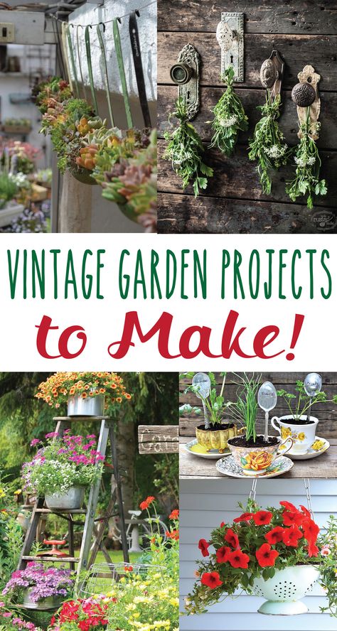 Vintage Garden DIY Projects Taman Vintage, Rusty Garden, Taman Diy, Vintage Gardening, Garden Junk, Meteor Garden 2018, Windows Vista, Garden Decor Diy, Garden Decor Projects