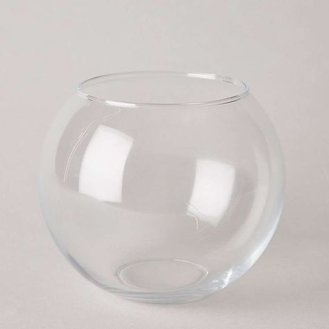 Clear Fish Bowl Vase | Dunelm Circular Vase, Fish Bowl Vases, Flower Vase Making, Bowl Vase, Ceramic Flower, Fish Bowl, Glass Ceramic, Ceramic Flowers, Punch Bowl