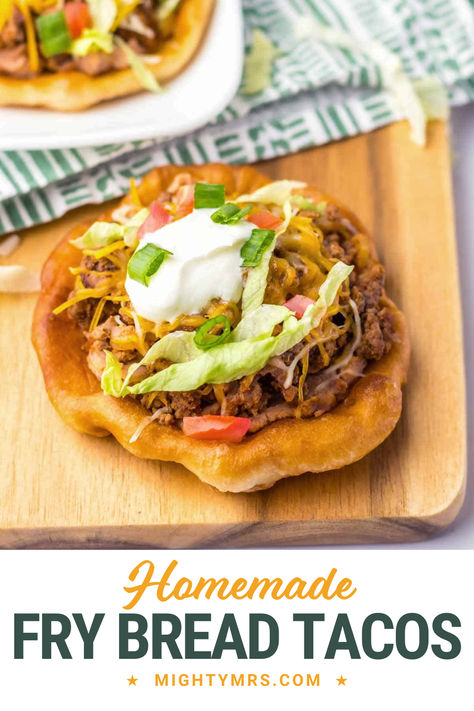 Hamburger Taco Recipes, Fry Tortillas For Tacos, Ground Beef Fried Tacos, Pan Fried Tacos Ground Beef, Fry Bread Tacos Recipes, Easy Fry Bread, Indian Fry Bread Tacos, Fry Bread Tacos, Fried Tacos