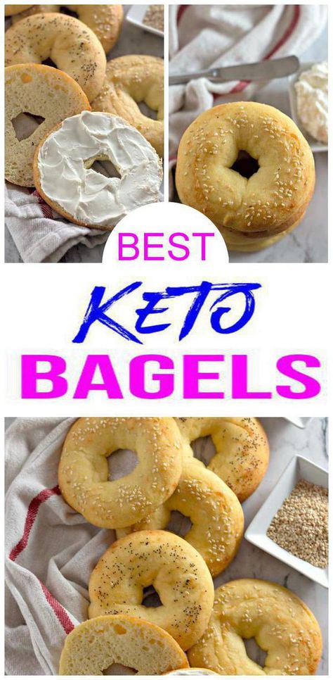 {Keto Bagels} Yummy low carb bread that is quick & easy to make.Great low carb breakfast ideas, keto snacks recipes - grab & go snack, side dish for lunch or dinner. Tasty keto #bagel recipes u will love w/ this fat head dough recipe. Keto baked goods that are quick to make. Healthy, gluten free, sugar free low carb bagels. Easy keto recipes w/ this fathead dough idea.Homemade not store bought bagels - great for Halloween, Thanksgiving & Christmas.Check out these amazing keto bagels #easyrecipe Fat Head Dough Recipe, Keto Baked Goods, Bagels Easy, Breakfast Ideas Keto, Keto Bagel, Low Carb Breakfast Ideas, Bagel Recipes, Fat Head Dough, Low Carb Bagels