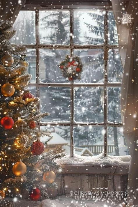 Snow Wallpaper, Winter Christmas Scenes, Christmas Window Painting, Images Beautiful, Christmas Dreaming, Christmas Scenery, Cosy Christmas, Winter Magic, Christmas Window