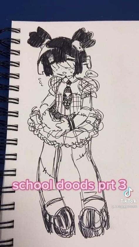 Kawaii Art Sketch, Art Styles Manga, Anime Core Drawing, Cute Art Styles Sketch Book, Animecore Art Tutorial, Dolly Art Style Tiktok, School Doodles Anime, Pickle Grl Art Style Tutorial, Drawing Styles To Try