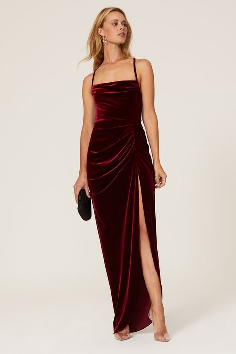 Terry Cloth Dress, Empire Maxi Dress, Holiday Maxi Dress, Velvet Gown, Amanda Uprichard, Burgundy Velvet, Maxi Dress Cocktail, Rent The Runway, Floor Length Dresses