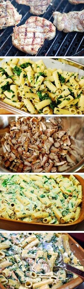 Grilled Chicken Rigatoni Florentine Recipe Chicken Rigatoni, Florentine Recipe, Florentines Recipe, Paula Deen, On The Grill, Rigatoni, Easy Pasta, Food Cooking, The Grill