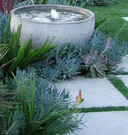 concrete pavers Elysian Landscapes ; Gardenista Australian Backyard, Concrete Fountains, Fountain Ideas, Outdoor Water Features, Front Garden Landscape, Pond Water Features, Backyard Water Feature, Concrete Pavers, Water Features In The Garden