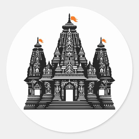 Temple Silhouette, Temple Vector, Women Photography, Photo Stickers, Hindu Art, Water Bottles, Temple, Water, High Quality