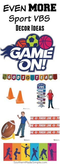 Even MORE Game On VBS Decor Ideas to help you create the best scene for VBS yet! Also great for sport banquets, parties and so much more! #GameOn #VBS Game On Vbs Decorations, Olympic Vbs, Sports Vbs, Vbs Olympics, Decoration Class, Mystery Island, Vacation Bible School Themes, Adventure Bible, Sports Banquet