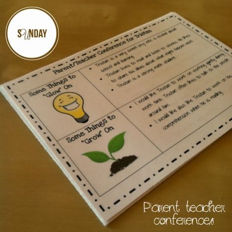 Prep for Conferences: Something to Glow On and Something to Grow On! Get a copy of the free printable! Parent Teacher Conferences Glow And Grow, Student Self Evaluation For Conferences, Glow Grow Conference Form, Grow And Glow Conference Form, Glows And Grows Conference, Glow And Grow Feedback Student, Parent Teacher Conference Glows And Grows, Glow And Grow Notes, Preschool Conference Ideas