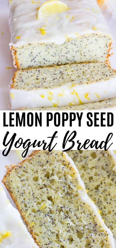 Lemon Poppyseed Pancakes, Easy Homemade Biscuits, Yogurt Bread, Lemon Poppyseed Bread, Yogurt Muffins, Yogurt Dessert, Easy Dessert Recipes Quick, Lemon Bread, Cooking Bread