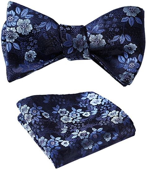 Hisdern Men's Floral Jacquard Self Bow Tie Set One Size Navy Blue: Amazon.co.uk: Clothing Mens Bowtie, Homecoming Outfit, Homecoming Outfits, Handkerchief Men, Floral Bow Tie, Look Formal, Blue Bow Tie, Pre Tied Bow Tie, Bow Tie Set