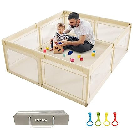 Baby Playpen, Playpen for Babies and Toddlers, Extra Large Playpen, Play pens for Babies and Toddlers (59 * 59 Beige playpen Without mat) Toddler Playpen, Large Playpen, Toddler Play Area, Kids Activity Center, Playpen Baby, Baby Play Yard, Play Pen, Baby Playpen, Ball Storage