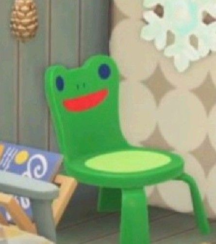 Frog Chair Animal Crossing, Table Doodle, Frog Chair, Froggy Chair, Games Icon, Frog Frog, Frog Drawing, Sims 4 House Design, Doodle Ideas